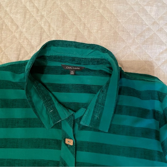 John Mark Green Tonal Stripe Tunic Top XL - Picture 4 of 13